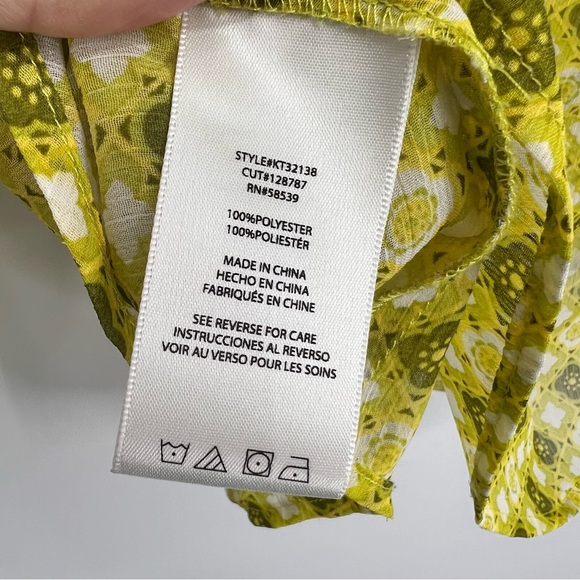 KUT from the Kloth sheer blouse retro floral diamond long sleeve yellow - Picture 6 of 7
